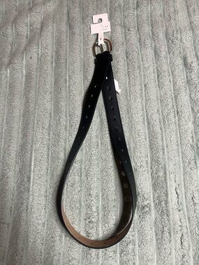 Black Women's Belt with Silver Buckle